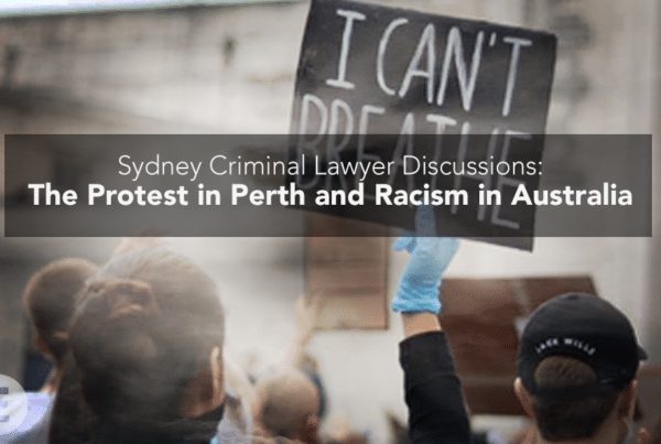 protester holding an I CAN’T BREATH sign Executive Law Group article about Sydney Criminal Lawyer discussion about the protest in Perth and racism in Australia