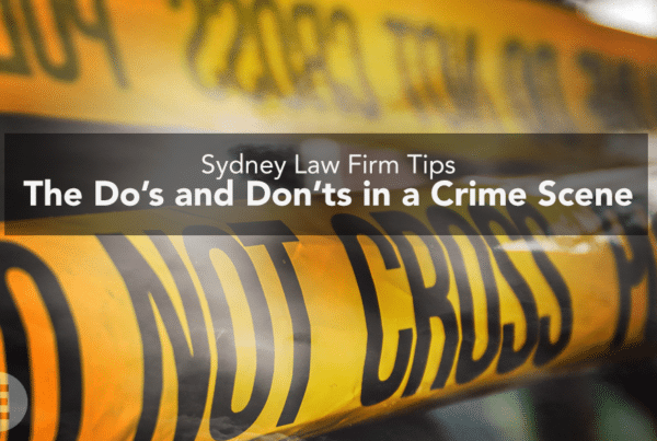 crime scene tapes for an Executive Law Group article about Sydney criminal law firm tips about crime scenes